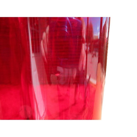 Vintage Ruby Red Footed Tumblers Hand Blown Rough Pontil Rolled Rim a Pair Very - Picture 6 of 12